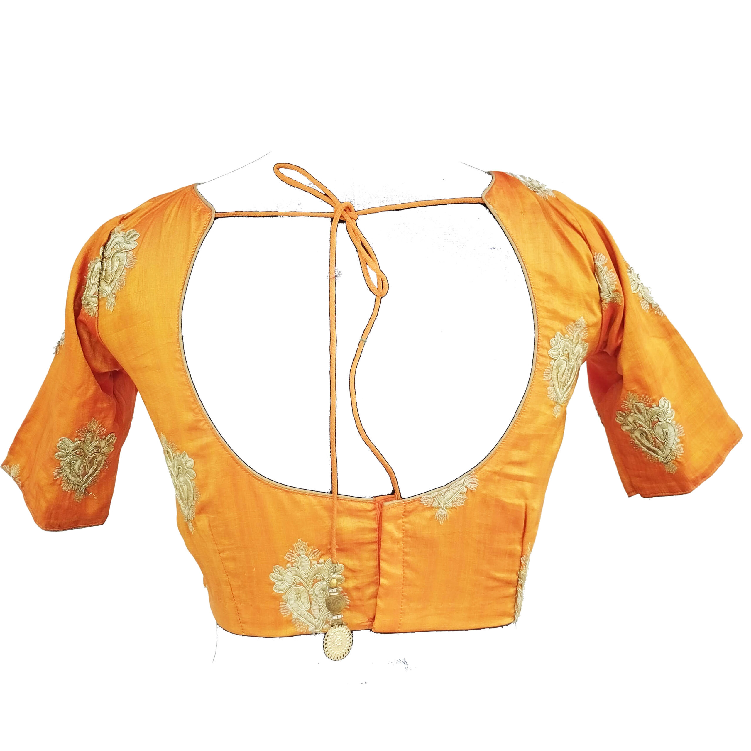 Pattern Mustard Readymade Blouse - Image 2