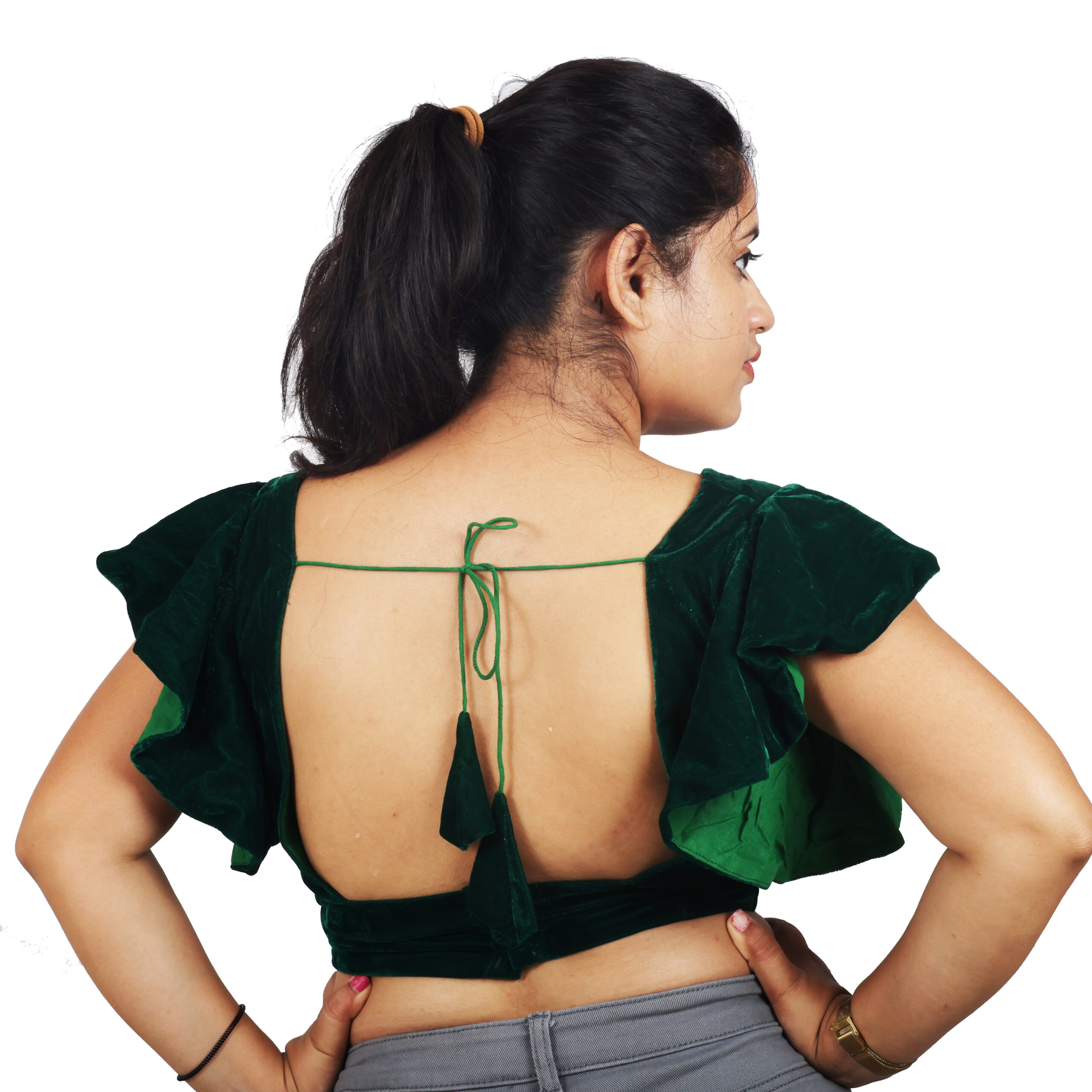 Velvet Designer Readymade Blouse - Image 2