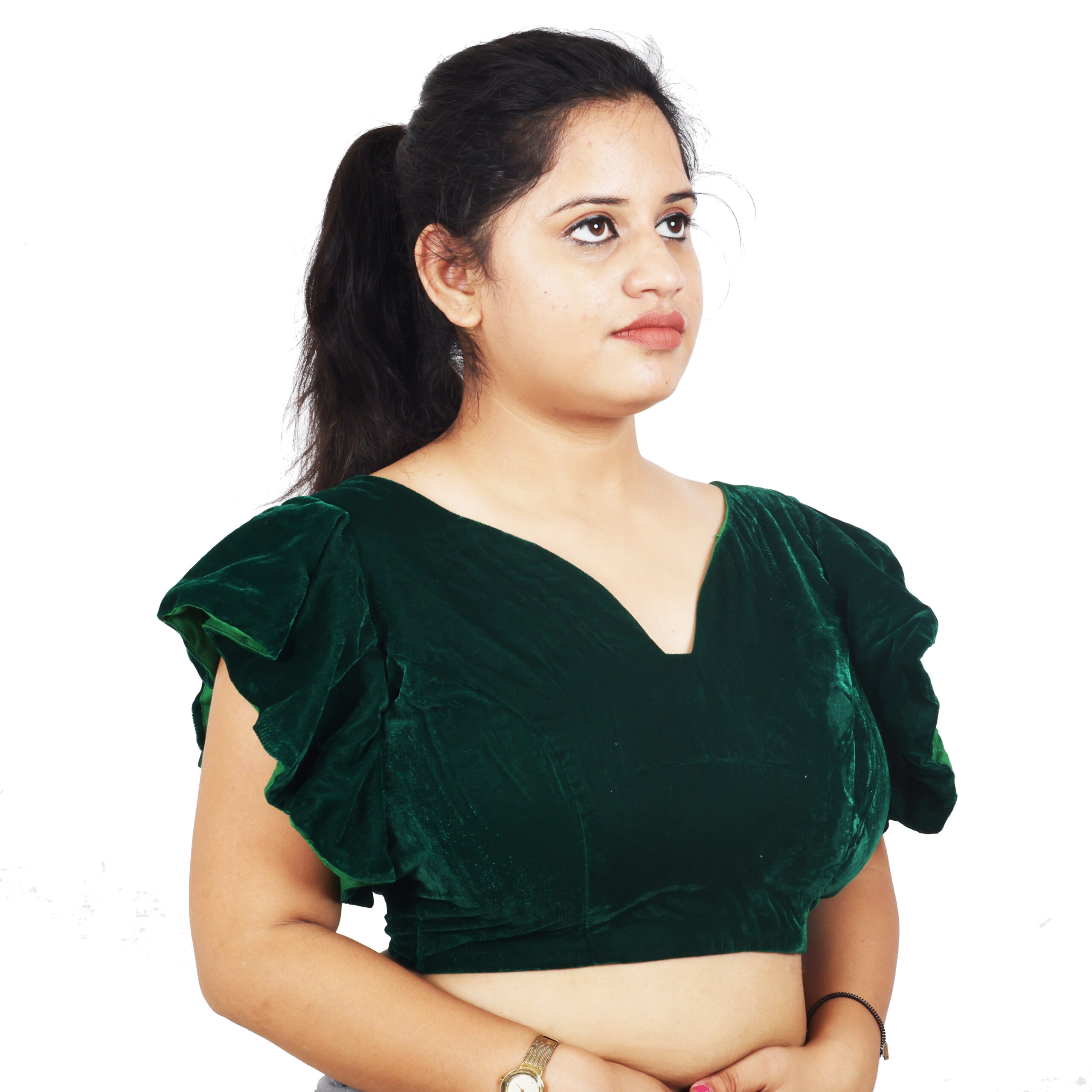 Velvet Designer Readymade Blouse - Image 4