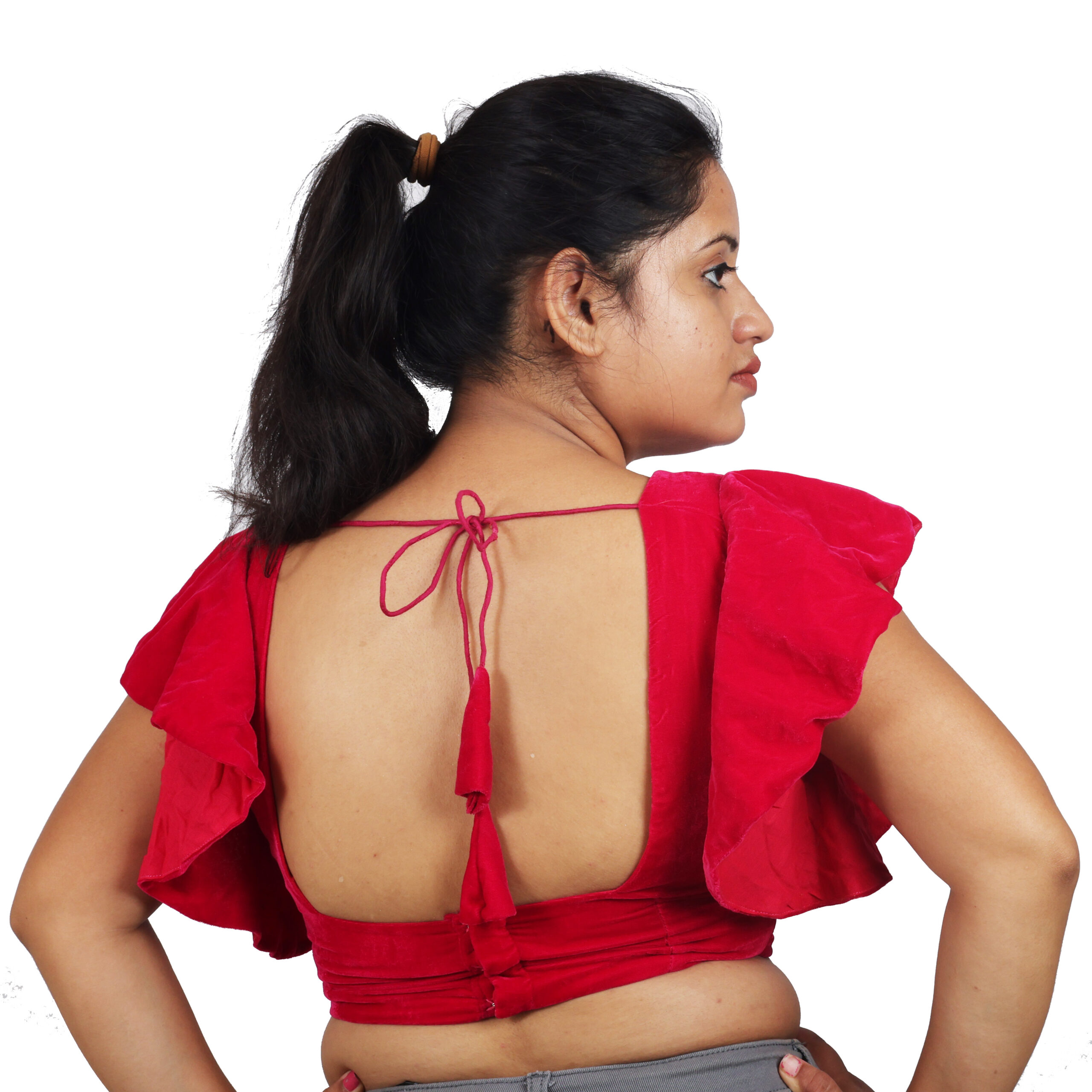 Velvet Designer Readymade Blouse - Image 2