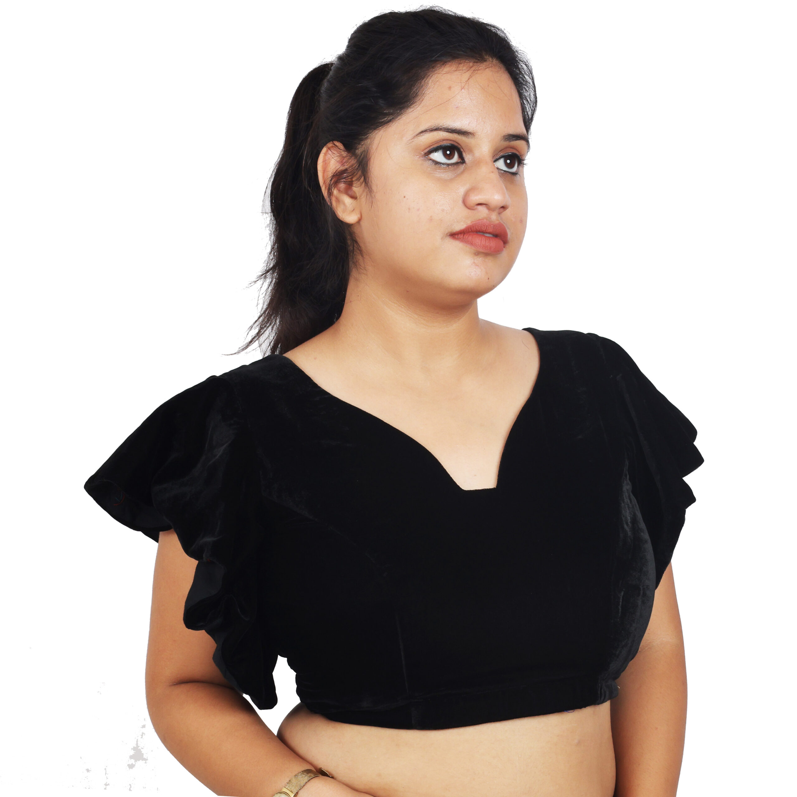 Velvet Designer Readymade Blouse - Image 4