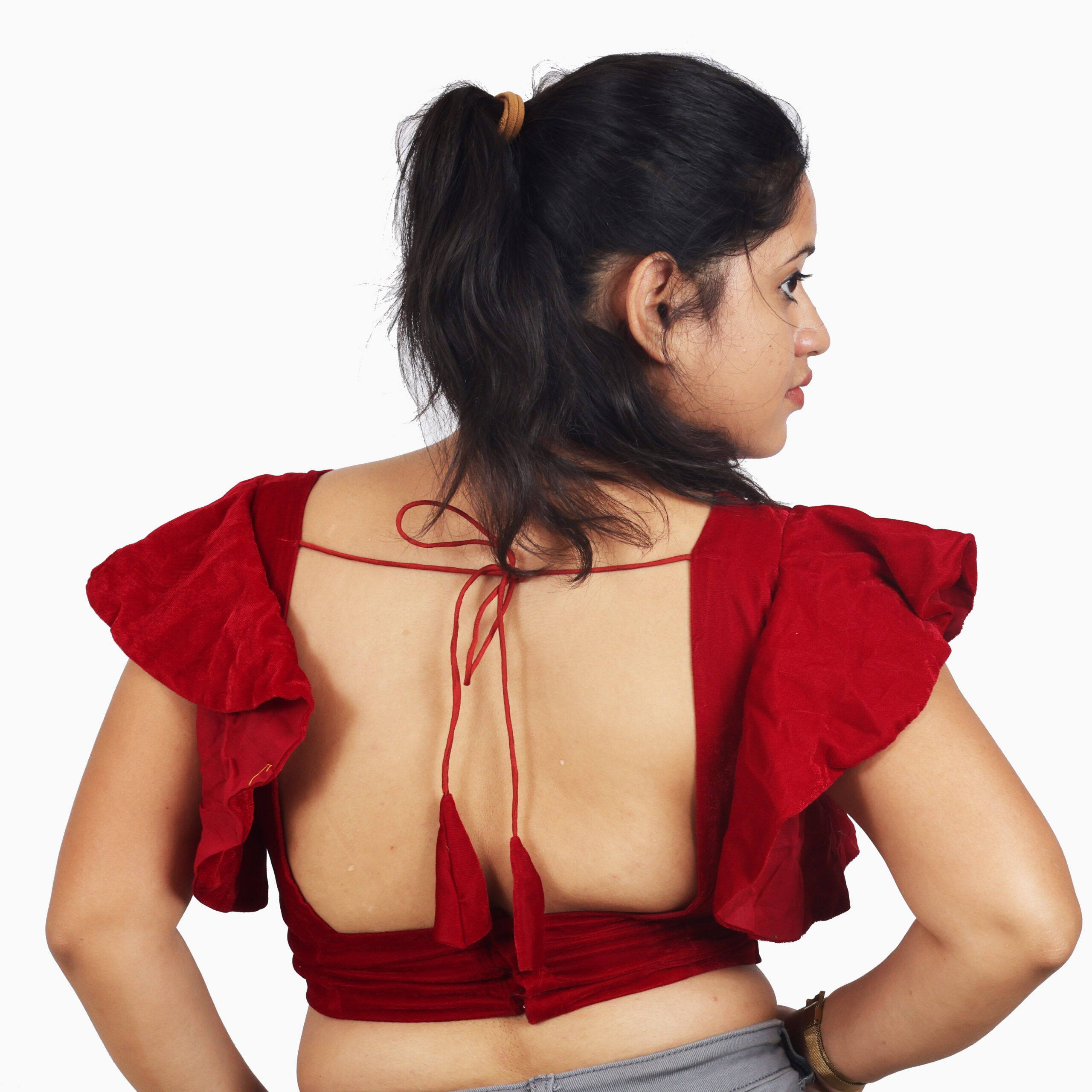 Velvet Designer Readymade Blouse - Image 2