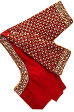 Red Embroidery RawSilk