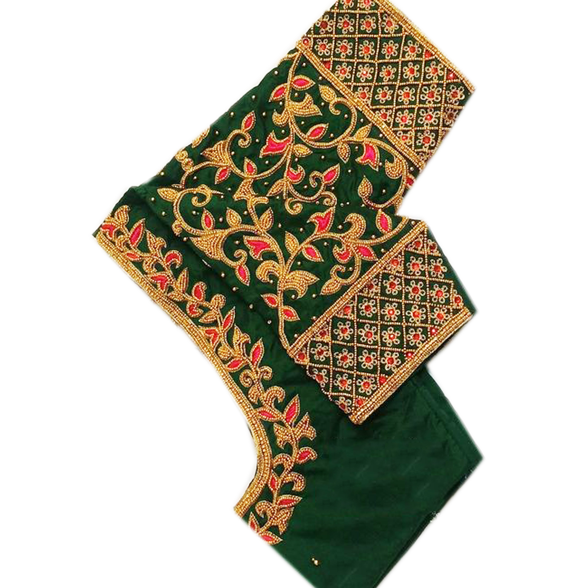 Bottle Green Zardosi Blouse