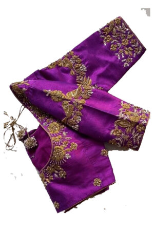 Purple Gold Zardosi Bridal Wear