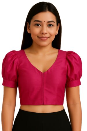 Rawsilk Puff Sleeves Blouse