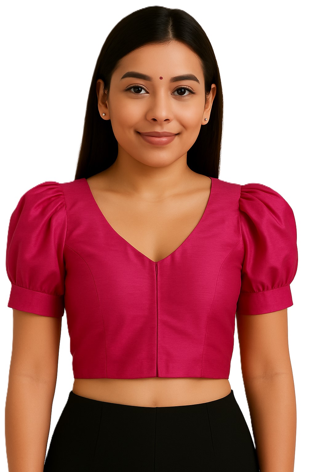 Rawsilk Puff Sleeves Blouse