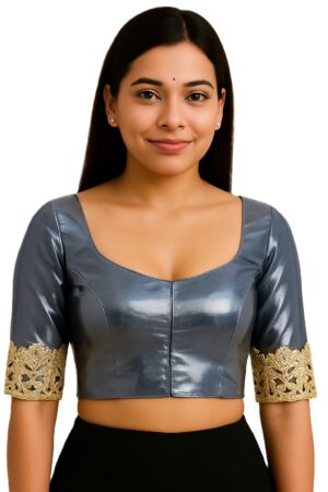 Grey Tissue Designer Blouse