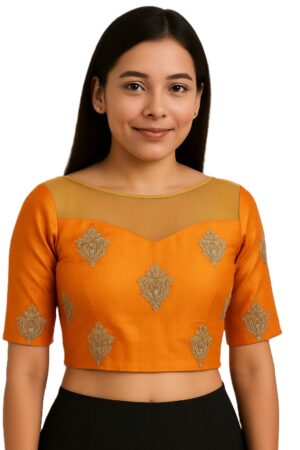 Pattern Mustard Readymade Blouse