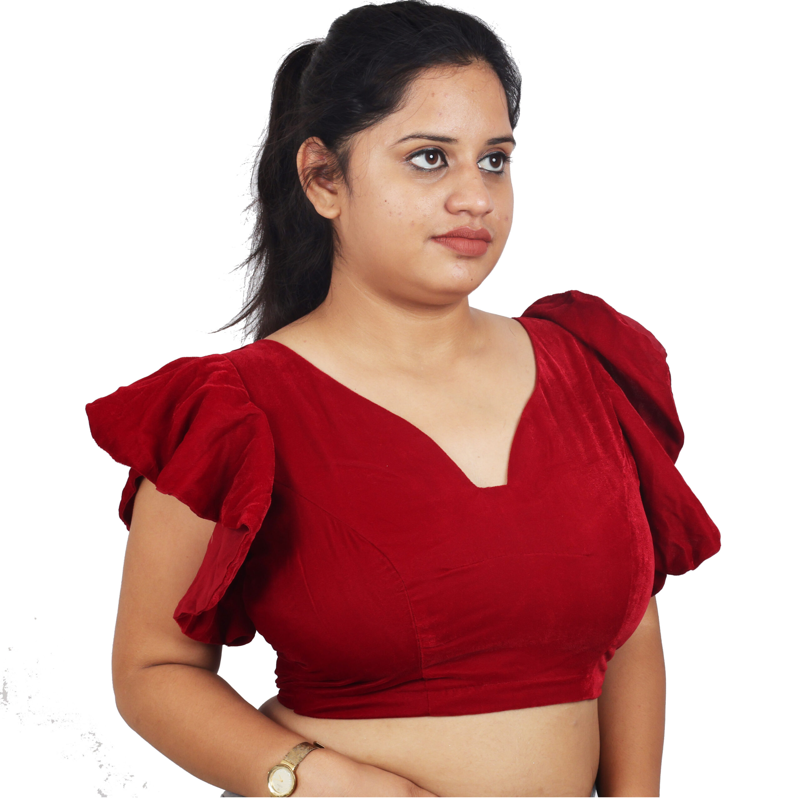 Velvet Designer Readymade Blouse - Image 4