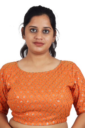 Orange Heavy Embroidery Blouse