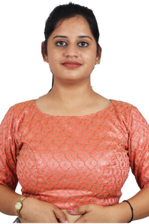 Peach Heavy Embroidery Blouse