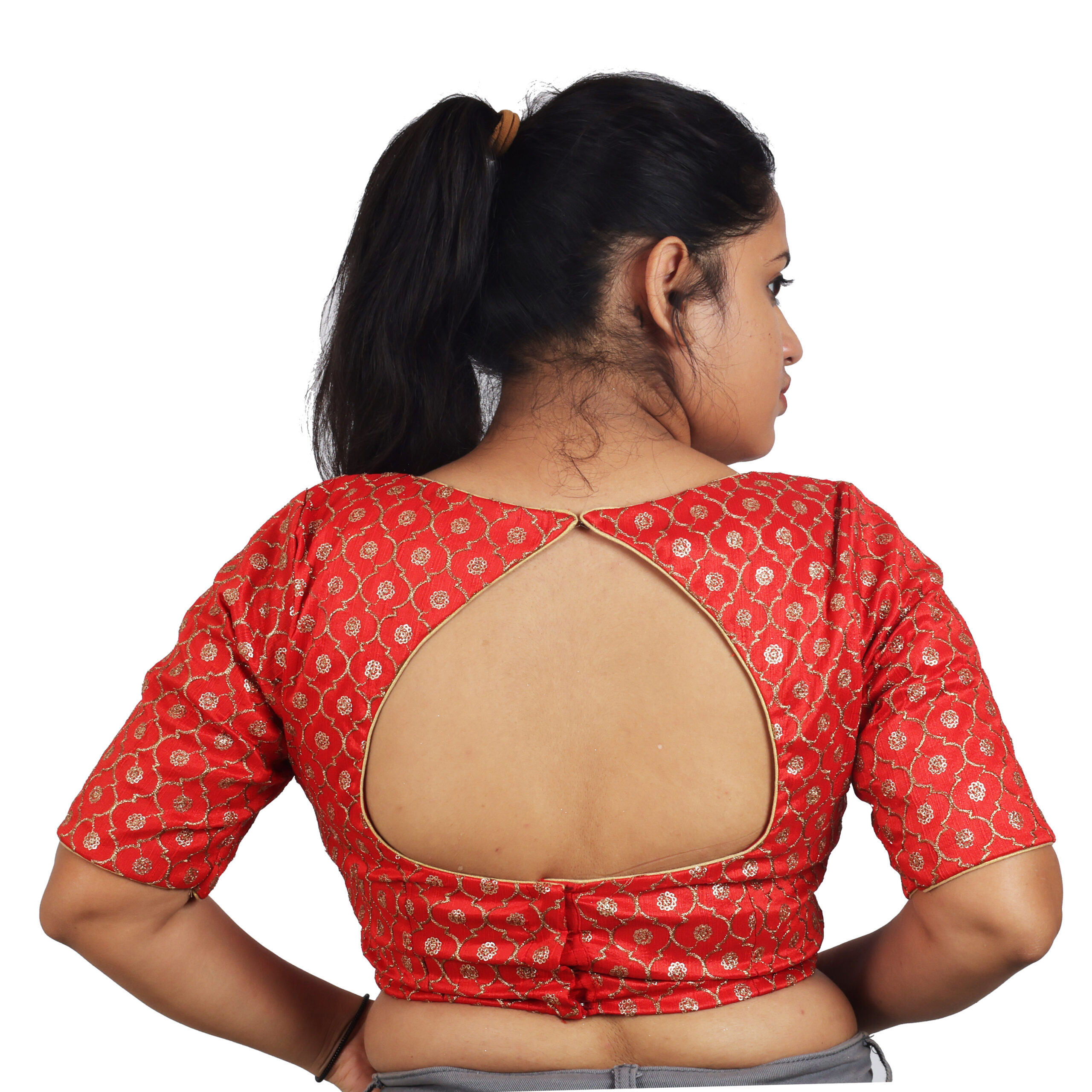 Red Heavy Embroidery Blouse - Image 2