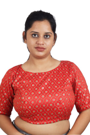 Red Heavy Embroidery Blouse
