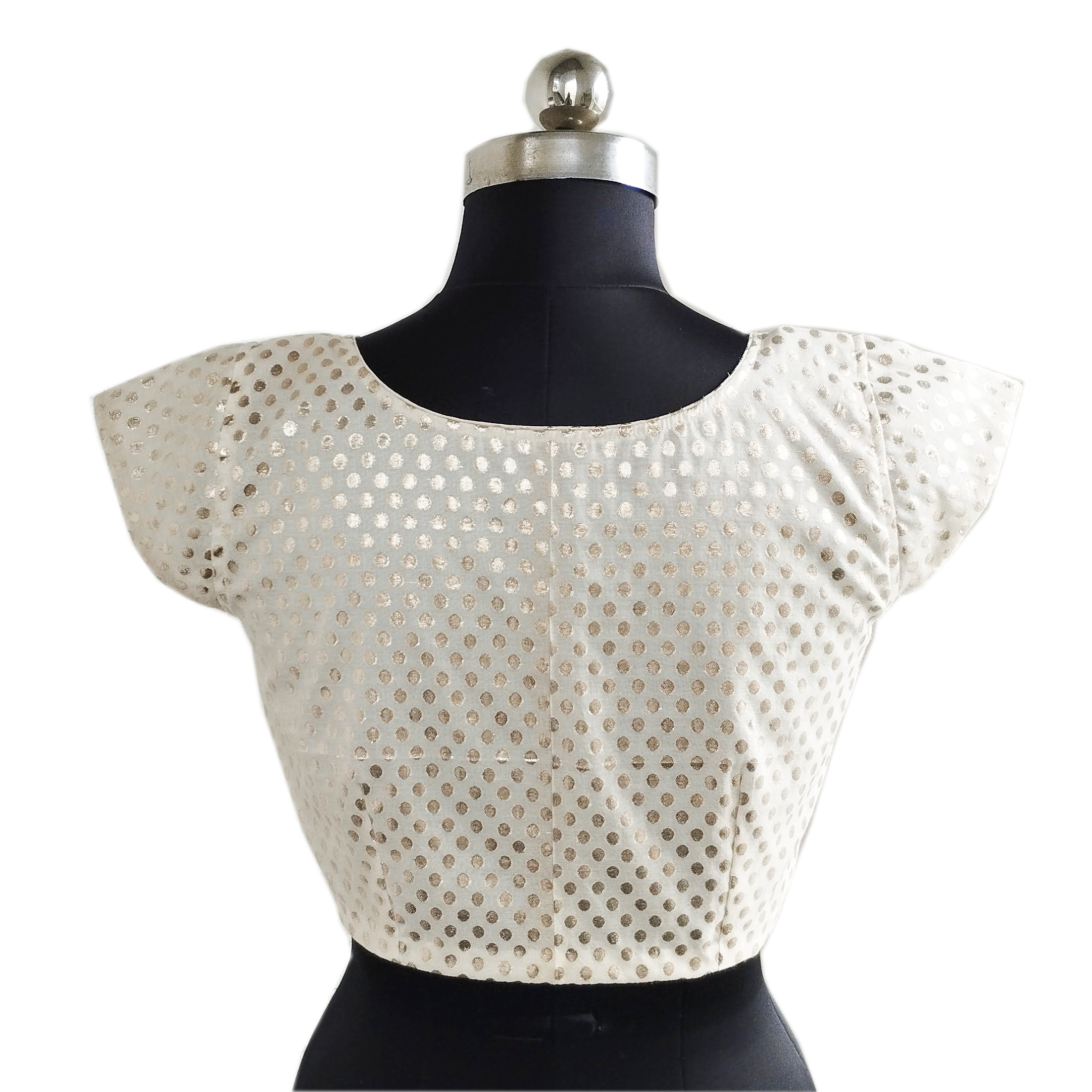 Polka Brocade Readymade Blouse - Image 2