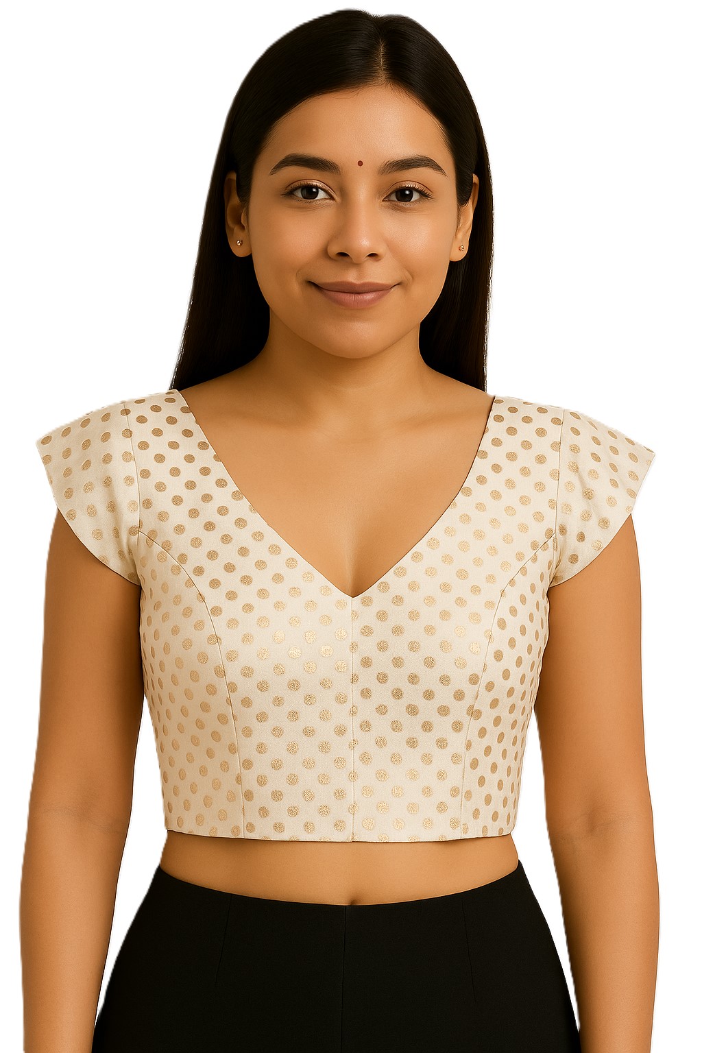 Polka Brocade Readymade Blouse