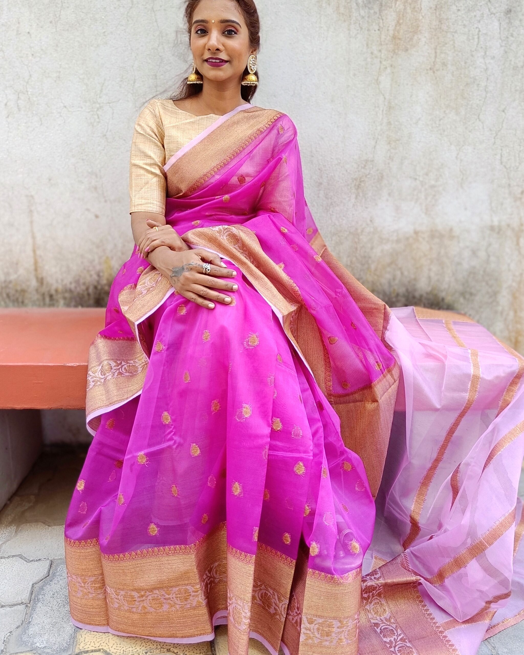 Traditional Organza Saree - Image 2