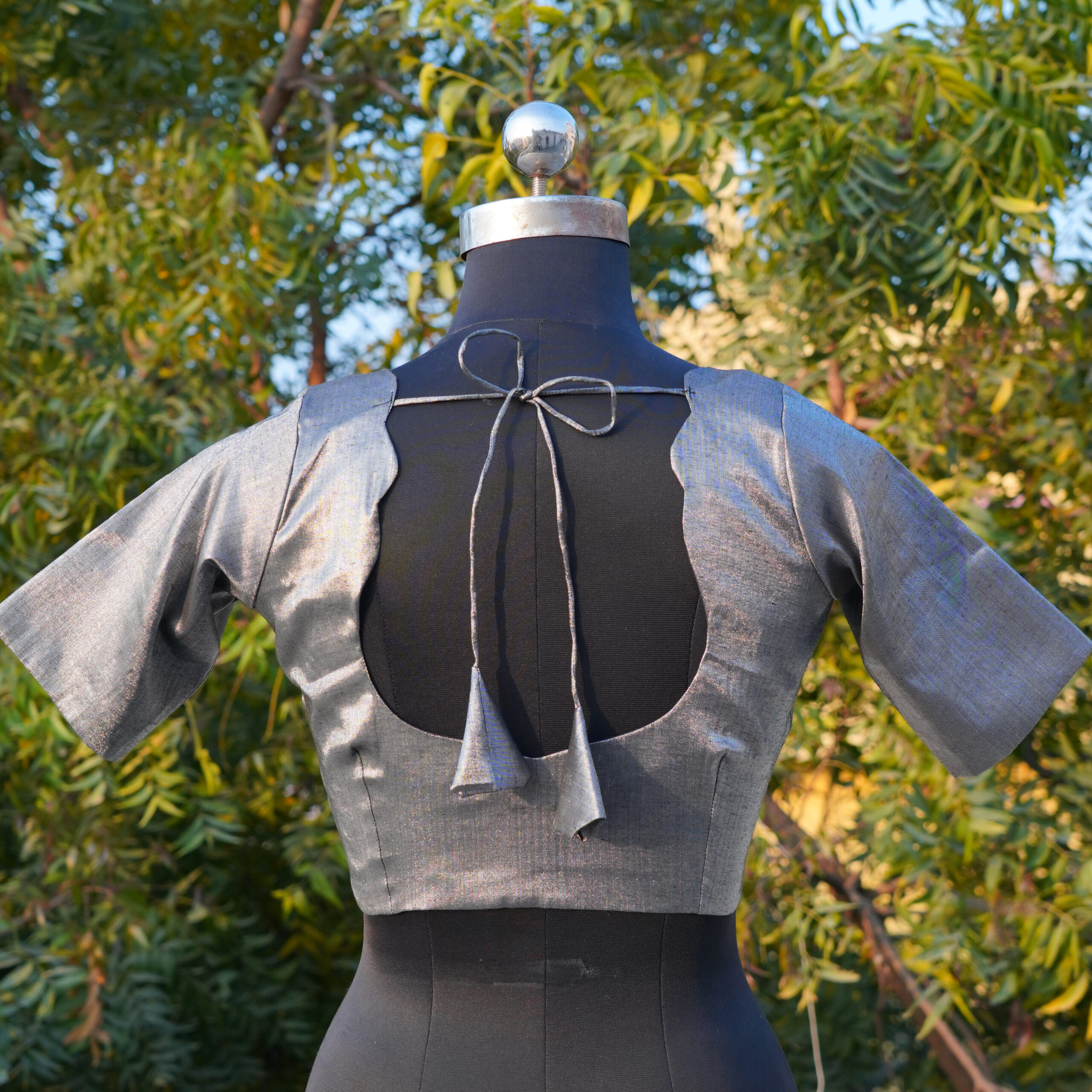 Black Tissue Readymade Blouse - Image 2